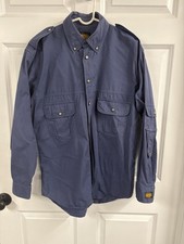 Woolrich Classic Men s Button Down Shirt Blue Size Medium