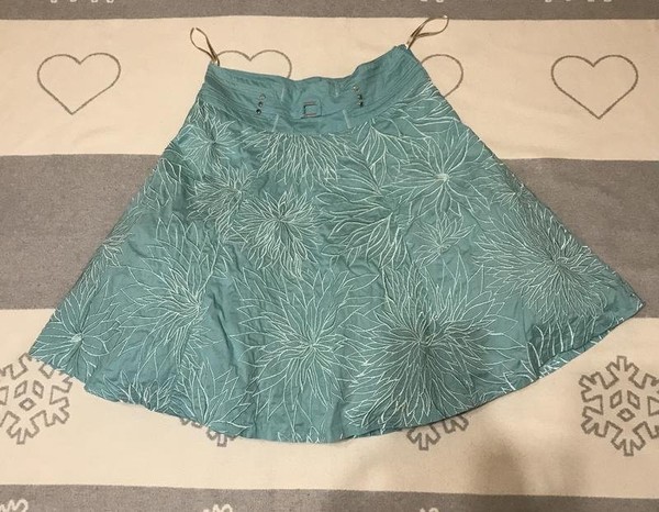 Women Karen Millen Skirt Turquoise Cotton 38 / M /
