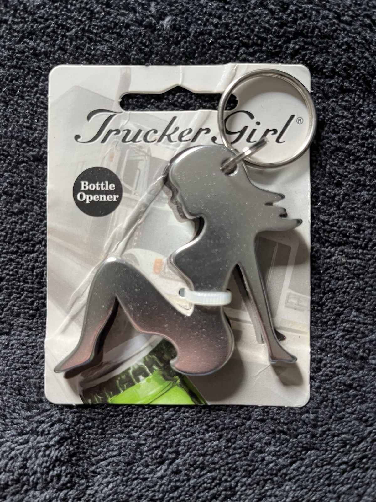 Trucker Girl Bottle Opener Key Chain - Gift - Funny Custom  New 