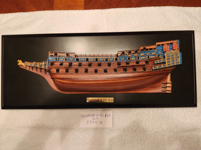 Sovereign of The Sea English Warship 1637 Half Hull Model /Wood Plaque Nautical