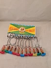 11 VINTAGE CHANTICLEER DRINK COCA COLA BOTTLE IN CASE KEYCHAIN HONG KONG on Card