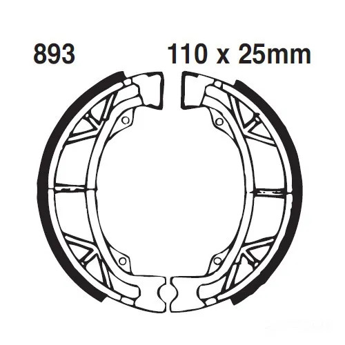 Bremsbacken Hinten EBC 893 Ohne Federn FüR Malaguti F10 50 Jetline Bj. 1994-2011-image