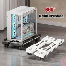 Mobile CPU Stand Adjustable PC Tower Holder with Wheels Under Desk Stable