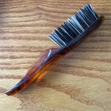 Vintage Avon Mini Hairbrush Light Tortoiseshell Travel Purse Brush 6” In Small