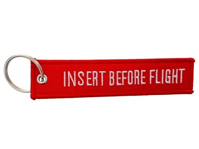 Schlüsselanhänger INSERT BEFORE FLIGHT  Das Geschenk für Piloten, Motorradfah...