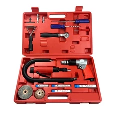 Tire Repair Set with Toolbox, Low Speed 2200rpm Air Tire Buffer and 3/8" Pneu...