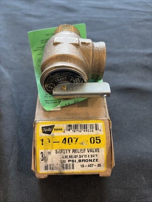 Apollo Valves Water Relief Valve, 3/4'', 30psig, 535000Btu 10-407-05 Apollo