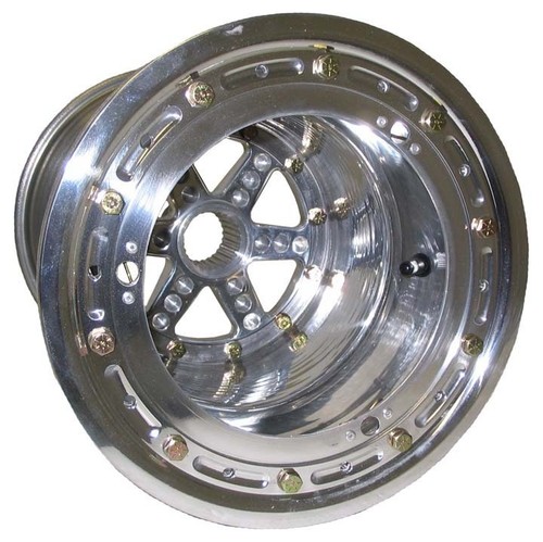 KEIZER WHEEL,27 SPLINE,10x14",4",BEADLOCK,COVER,TQ MIDGET,MODIFIED MIDGET,POLISH - Picture 2 of 4