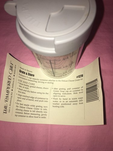 PAMPERED CHEF #1278 Grate & Store & Measure 3/4 cup NOS Retired Brand NEW - Picture 4 of 7