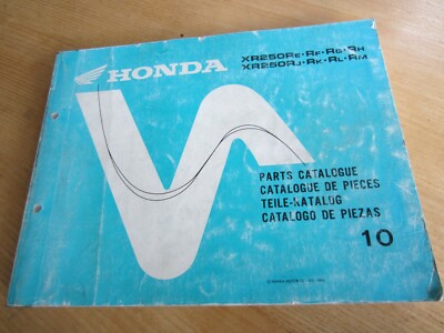 Honda OEM Parts Manual XR250R  e-f-g-h-j-k-l-m Used in very good condition XR250