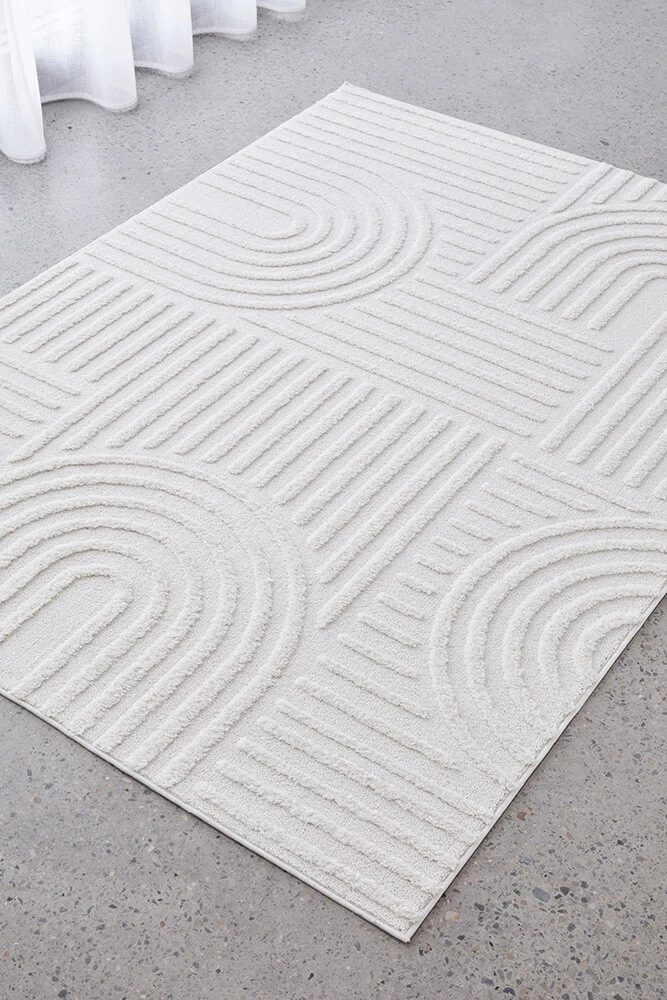 White textured sale rug
