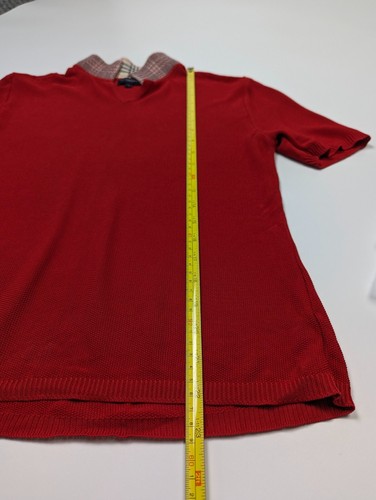 Burberry Golf Vintage Made in Japan Polo Shirt Red 2 / Medium Monogram Woman`s - Picture 15 of 16