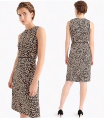J.Crew NWT Vegas Leopard Print Sheath Dress Size 4