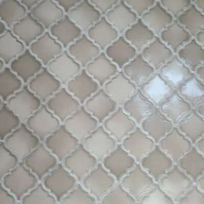 Pearl Taupe tan faux Moroccan trellis pattern faux tiles textured Wallpaper roll