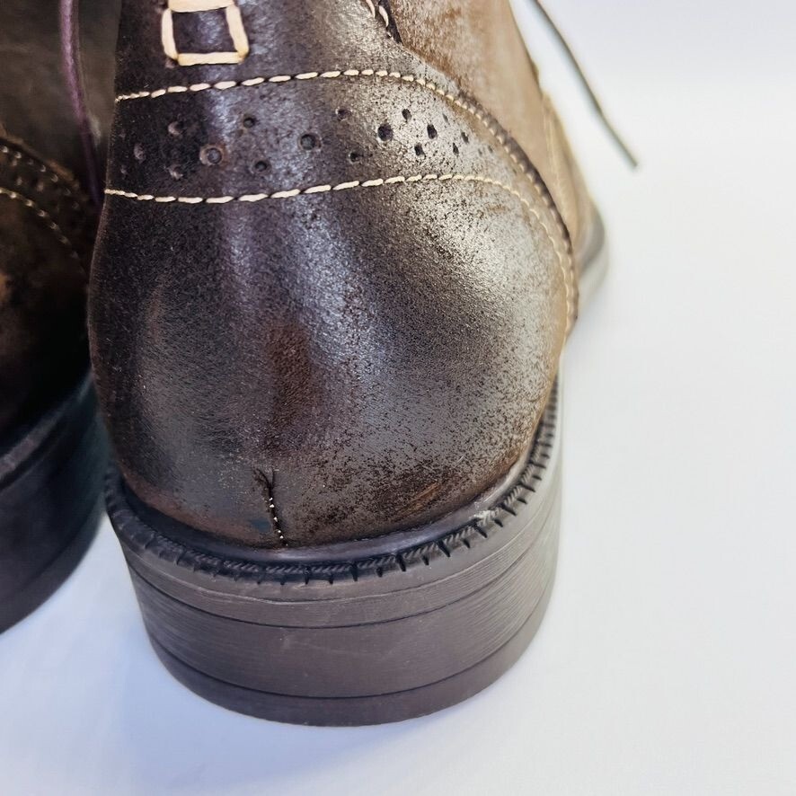 English Laundry Mens Chuck Size 10.5 Ankle Boots Brown Leather Wingtip EL2504B English Laundry Brown Ankle Boots for Men for Sale | Shop  main image 4