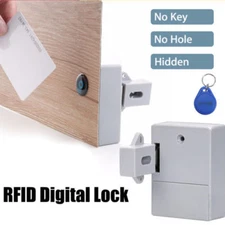  Battery RFID Cabinet / drawer Lock Latch, 1 RFID card and 2 Key fobs, RFID-2B-G