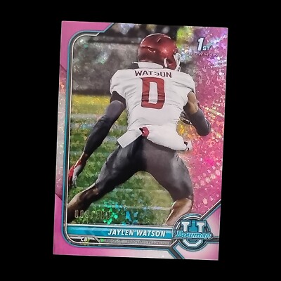 2022 Topps Bowman U Football Pink Mini Diamond /150 Jaylen Watson Bowman 1st