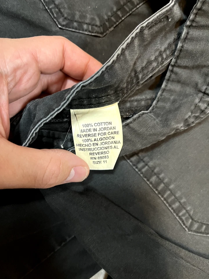 复古 LEI 裤子女式 11 黑色踝部货物蒸汽朋克军用 Y2K — 第 4/4 张图片