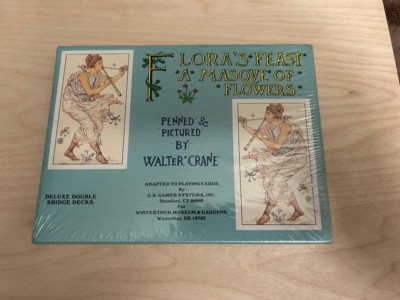 Deluxe Double Bridge Decks Playing Cards Flora's Feast a Masqve of Flowers Crane