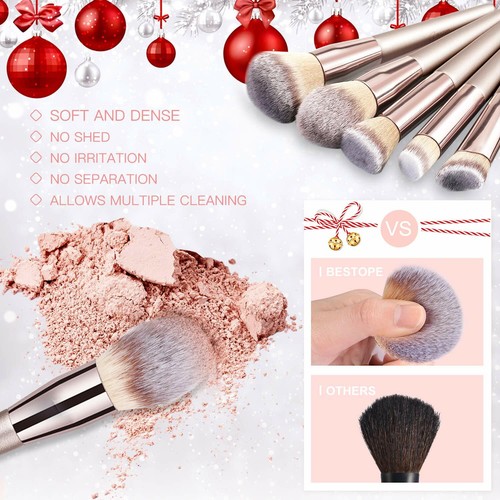BESTOPE Makeup Brushes 20 Premium Synthetic Contour Concealers Foundation  - Picture 3 of 7