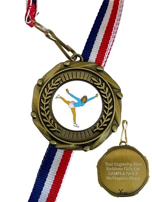 Ice Dancing Female 45mm Combo Medaille & Band Gravur kostenlos