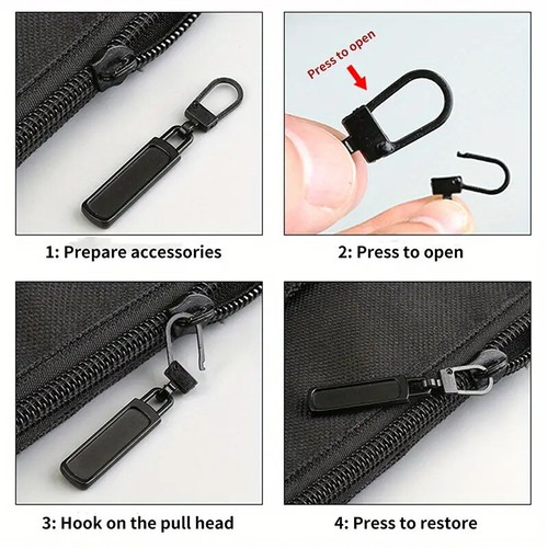 Metall Zip Slide Puller Instant Clip On Ersatz für defekten Zip Kopf - Bild 3 von 10