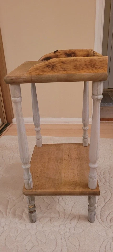 vintage Bedside Table coffee table side Shabby Chic Retro Solid wood Antique  - Image 3 of 4
