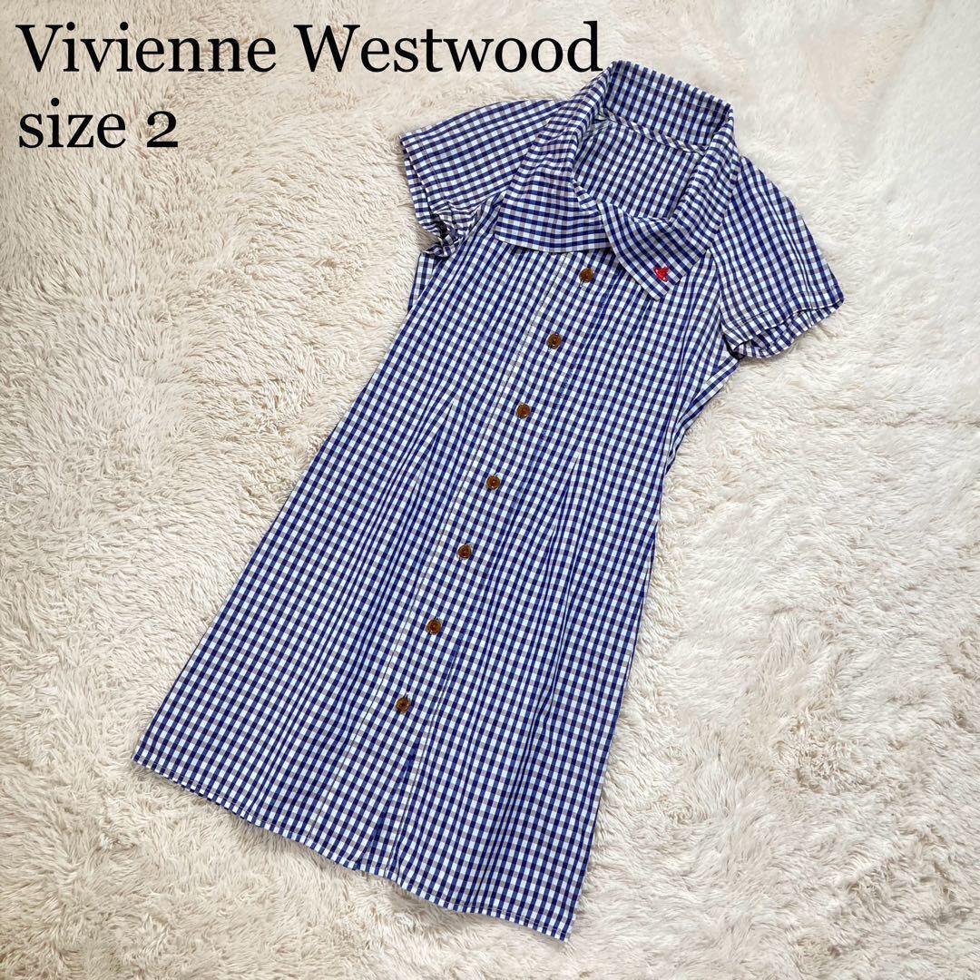 Vivienne Westwood Shirt Dress Knee Length Check O… - image 1