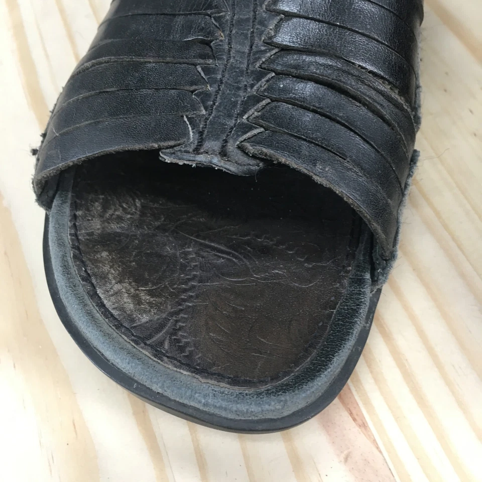 Ariat Sandals Womens 7 B Costa Casual Slip On Huarache Slides Black Leather - Image 4 of 4