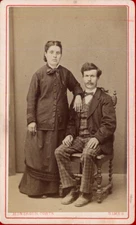  #26712 NIMES France 1880s. Woman & man. Photo on cardboard CONTE.