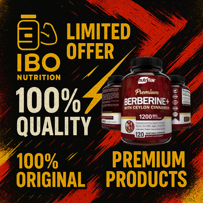 Premium Berberine HCL 1200mg 120 Capsules - Plus Organic Ceylon Cinnamon