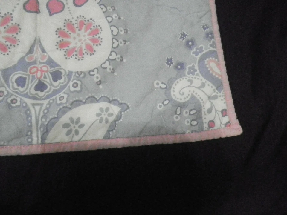 Edredom Pottery Barn Kids Chelsea berço cama infantil paisley floral rosa - Imagem 4 de 4