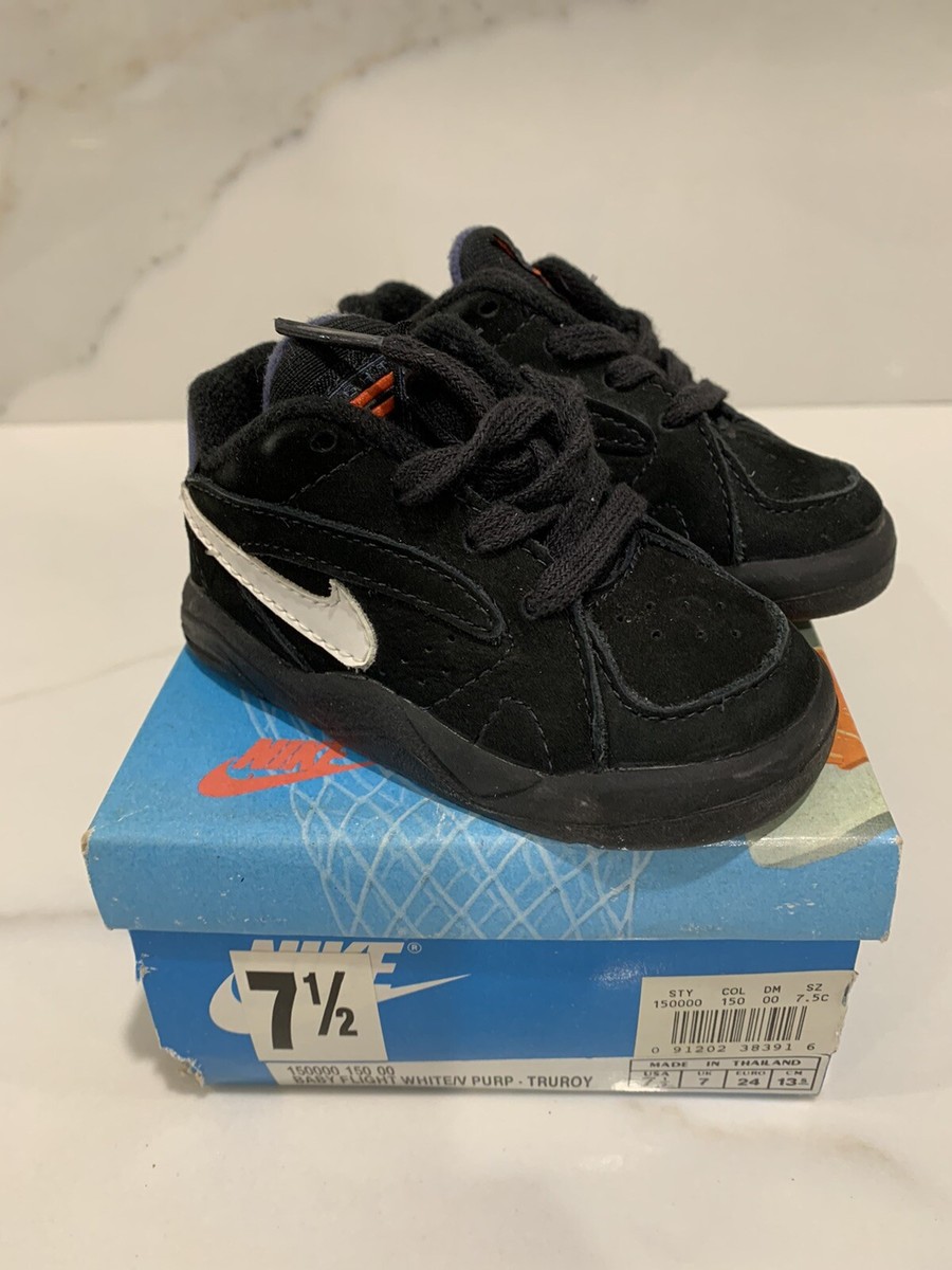 DSRare Vintage 1992 Black Nike Flight Baby Toddler Size 7.5 Shoes