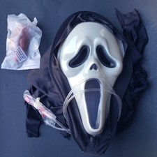Scream Bleeding Ghost Face Mask Heart Pump Adult Large Halloween Costume New
