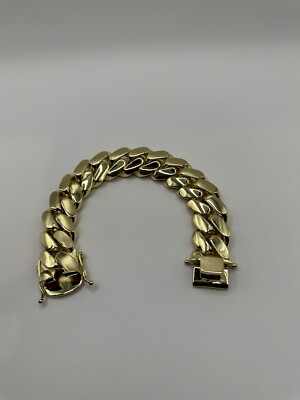 22mm 200g Handmade Miami Cuban Link Bracelet 14K Gold