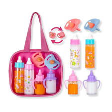 Girls Children Pretend Play Feeding Toy Set For Dolls with Disappearing Bottles