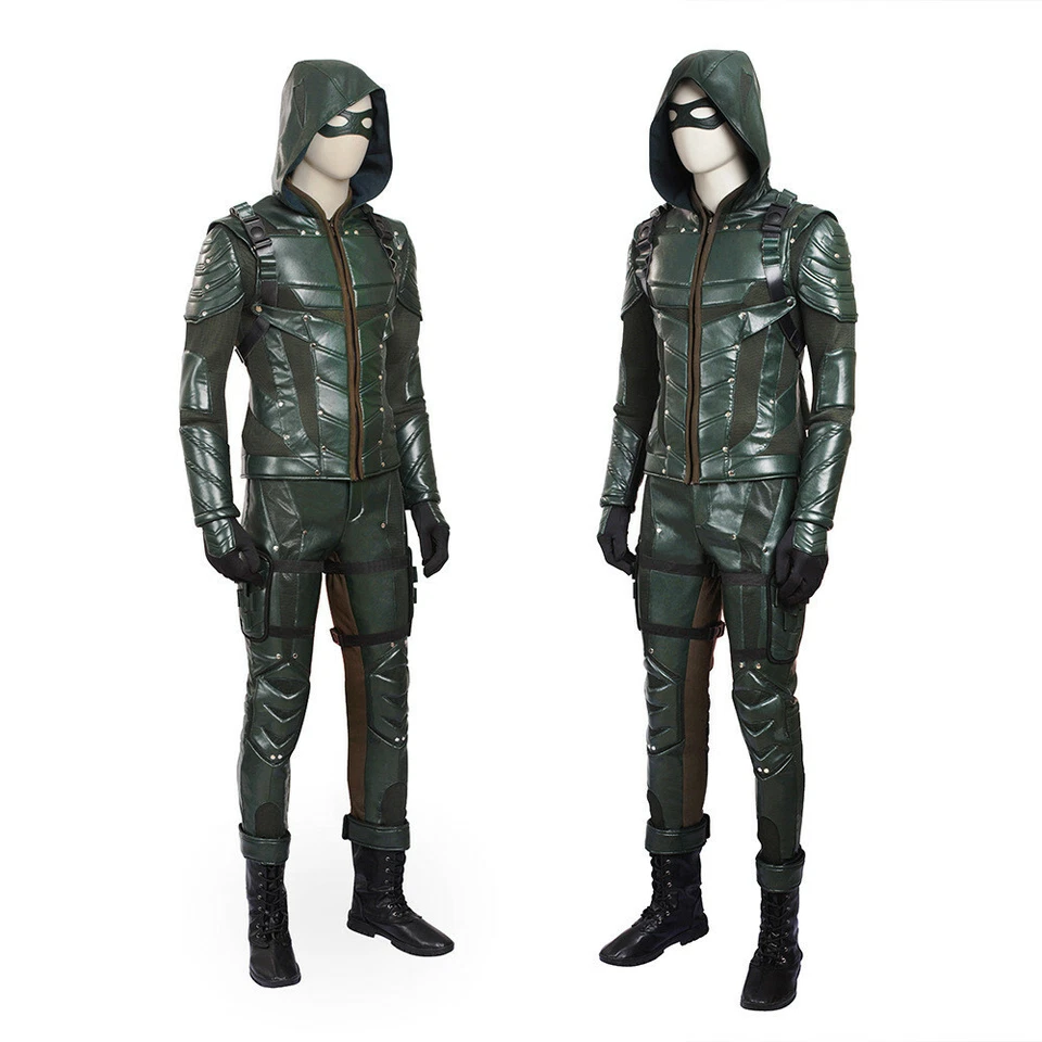 Flecha Verde 5 Oliver Reina Disfraz Juegos con disfraces Halloween Trajes Cuero Hombres Traje Foto 3 de 4