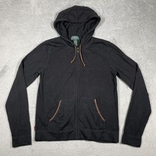 Lauren Ralph Lauren Hoodie Womens S Black Full Zip Hooded Pockets Jersey