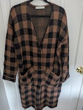 Astr the Label Buffalo Plaid Button Front Lon...