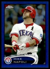 2012 Topps Chrome Blue Refractors Mike Napoli 137/199 Texas Rangers #56