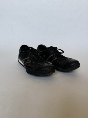 Prada Leder Schwarz Herren Sneaker Gr. 42