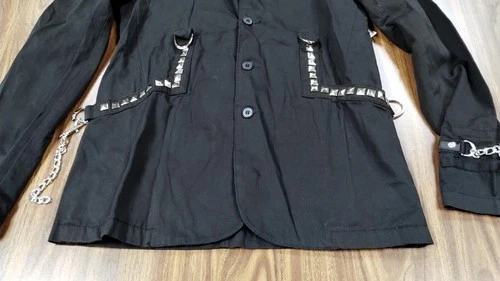 Vintage Tripp NYC Gothic Industrial Spike Blazer Jacket Punk Metal  Mens M  NEW image 4