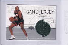 1999-00 Upper Deck Game Jerseys #GJ38 Vin Baker Supersonics 1 in 2500 pack!
