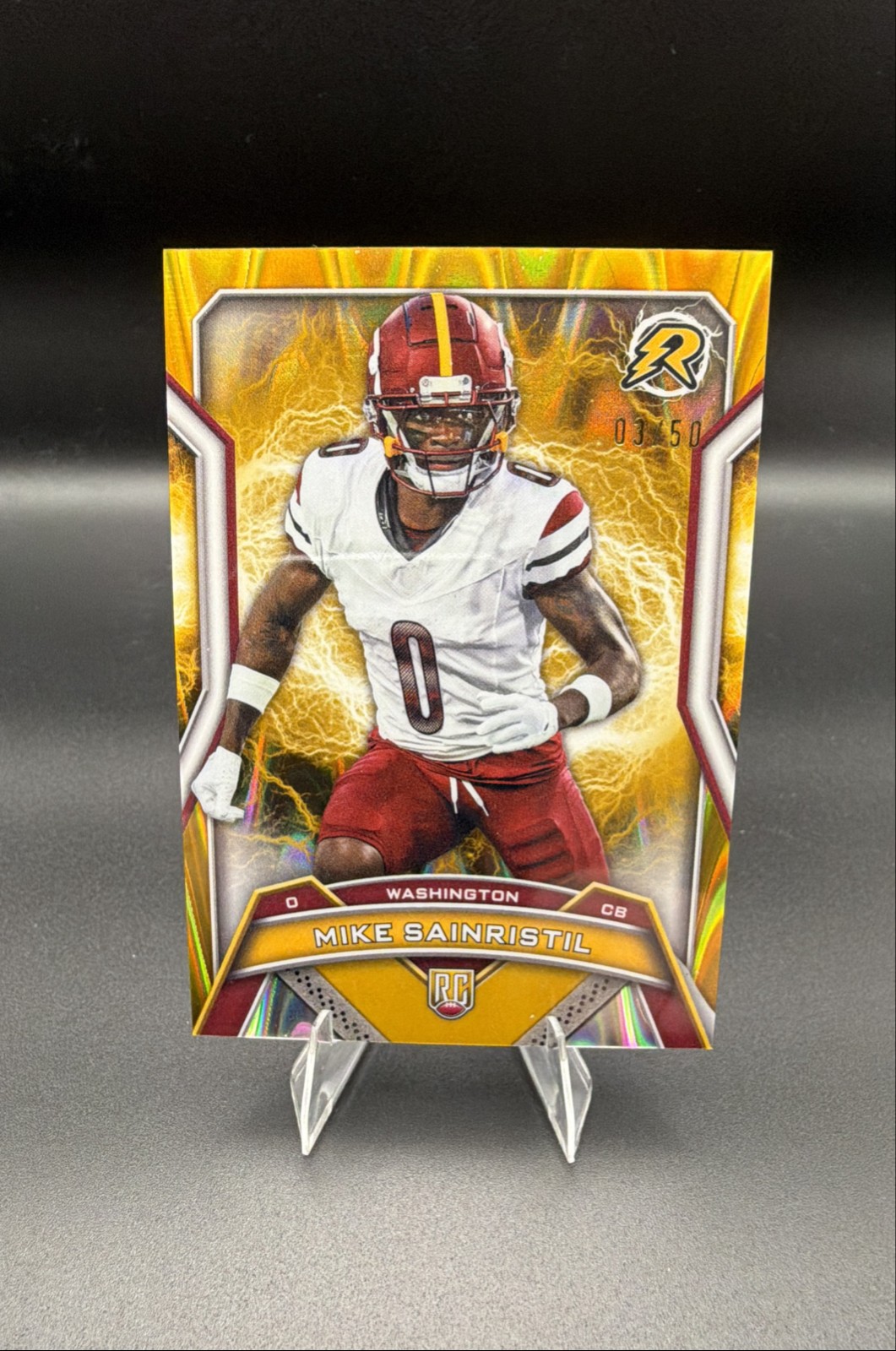 Mike Sainristil Topps Resurgence #199 Gold Power Surge