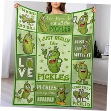 Pickle Lovers Throw Blanket, Funny Gift for Adults 40"x50" - Kids/Baby Pickle 2