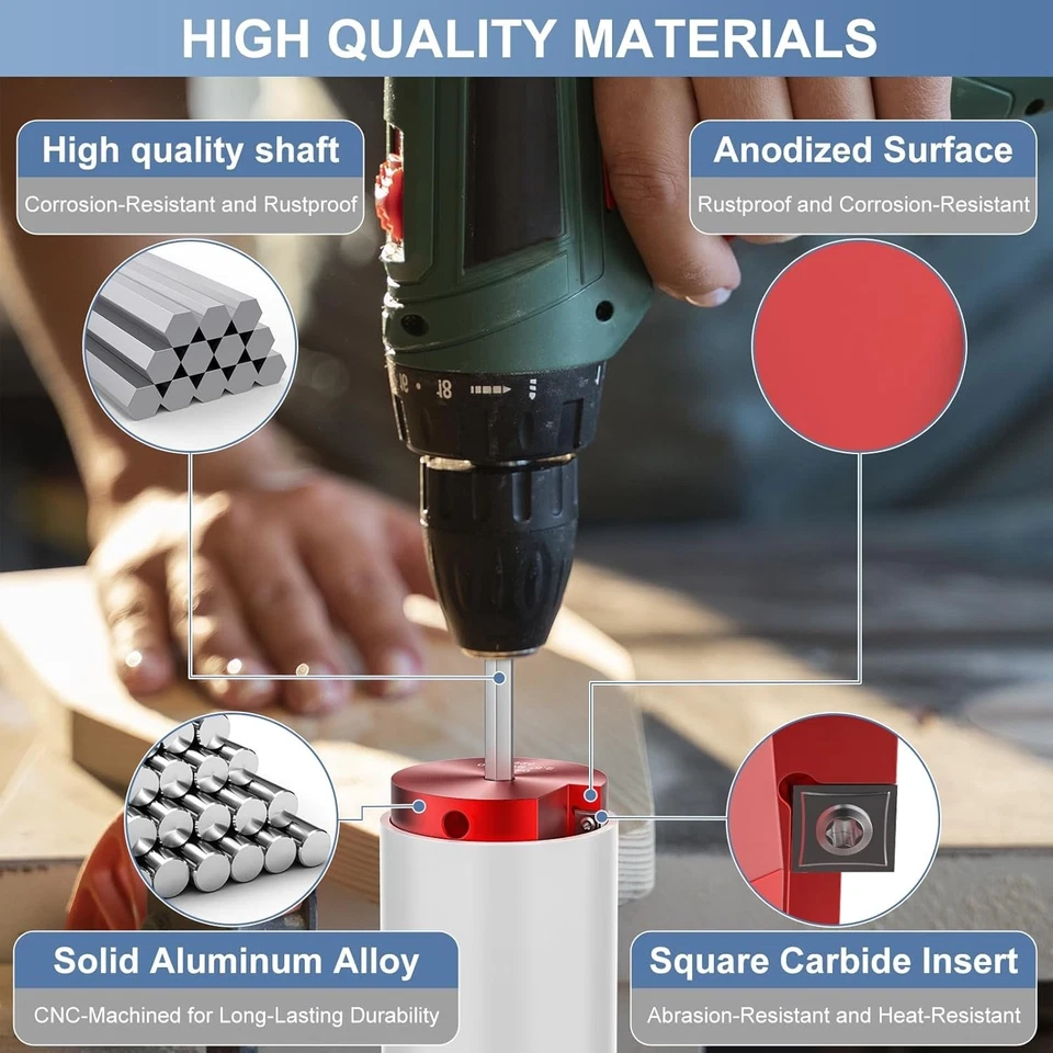 Kit de escariador de PVC 9 piezas, ahorrador de montaje de PVC, escariador ajustado a estándar Foto 4 de 4