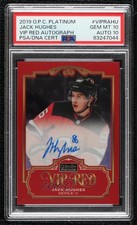 2019-20 O-Pee-Chee Platinum 9/10 Jack Hughes #VIPRA-HU PSA 10 GEM MT Auto a2v