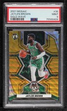 2021-22 Panini Mosaic Gold Wave Mosaic Prizm Jaylen Brown #35 PSA 9 MINT 0h28