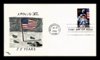 US COVER FIRST MOON LANDING 25TH ANNIVERSARY FDC APOLLO 11 HAND COLORED