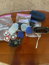 Black Sony PSP 1001 System Bundle Case Chargers Games Game Cases